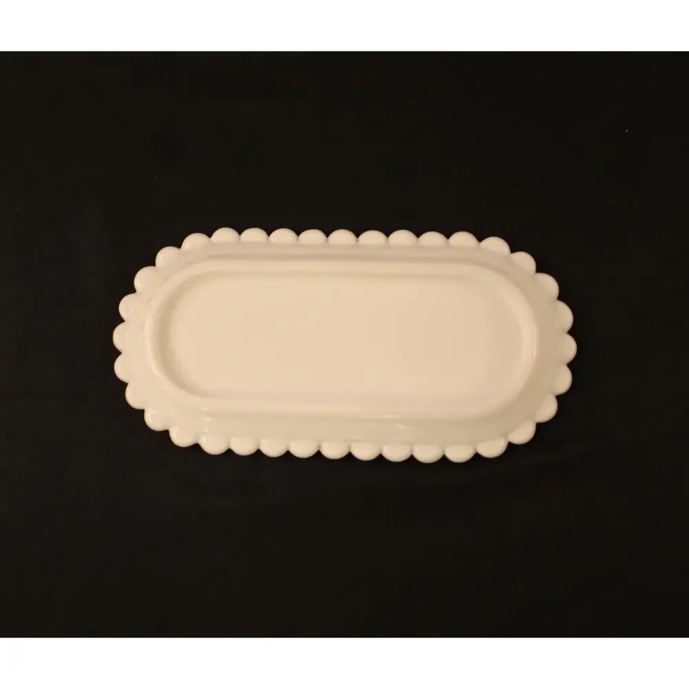 Milk Glass Hobnail Vintage Glass Butter Dish and Salt and Pepper Shakers